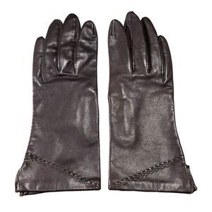 FOWNES BROWN LEATHER GLOVES w/ ANTRON LINING, PHILIPPINES sz‎ 6-1/2, Vintage